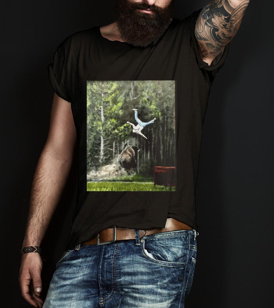 Raccoon Flaming Fart Chaos With Hippo And Unexpected Forest Flip T-Shirt