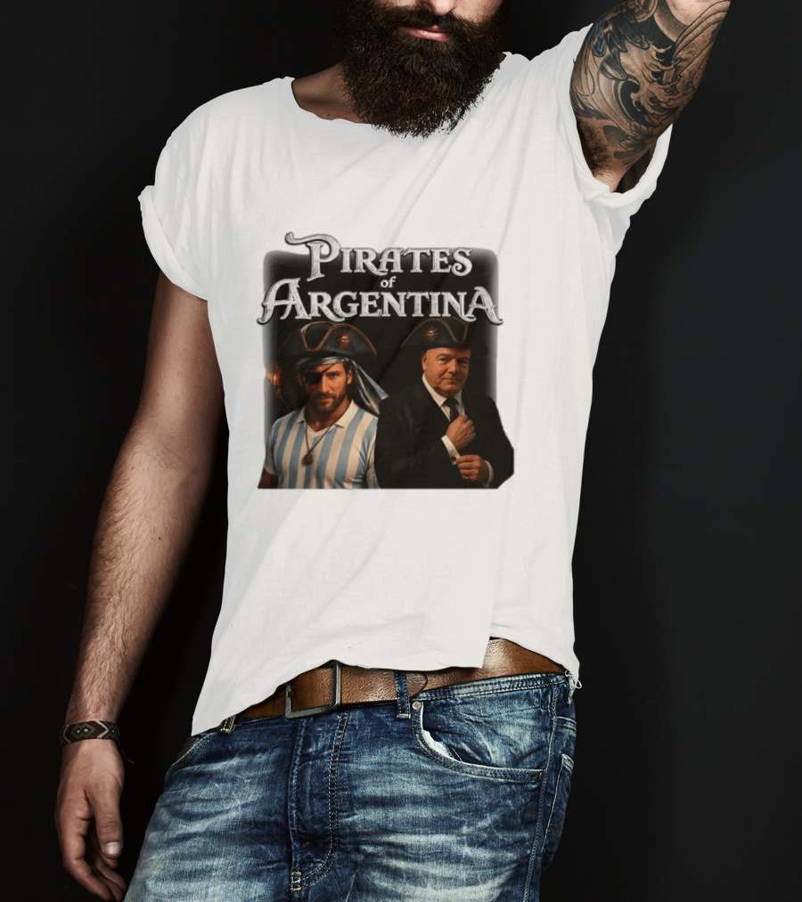 Pirates Of Argentina Messi Infantino Soccer Themed Merchandise T-Shirt