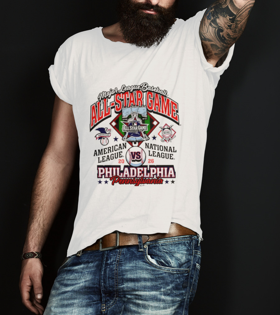 Major League Baseball All Star Game 2026 Philadelphia American League Vs National League T-Shirt