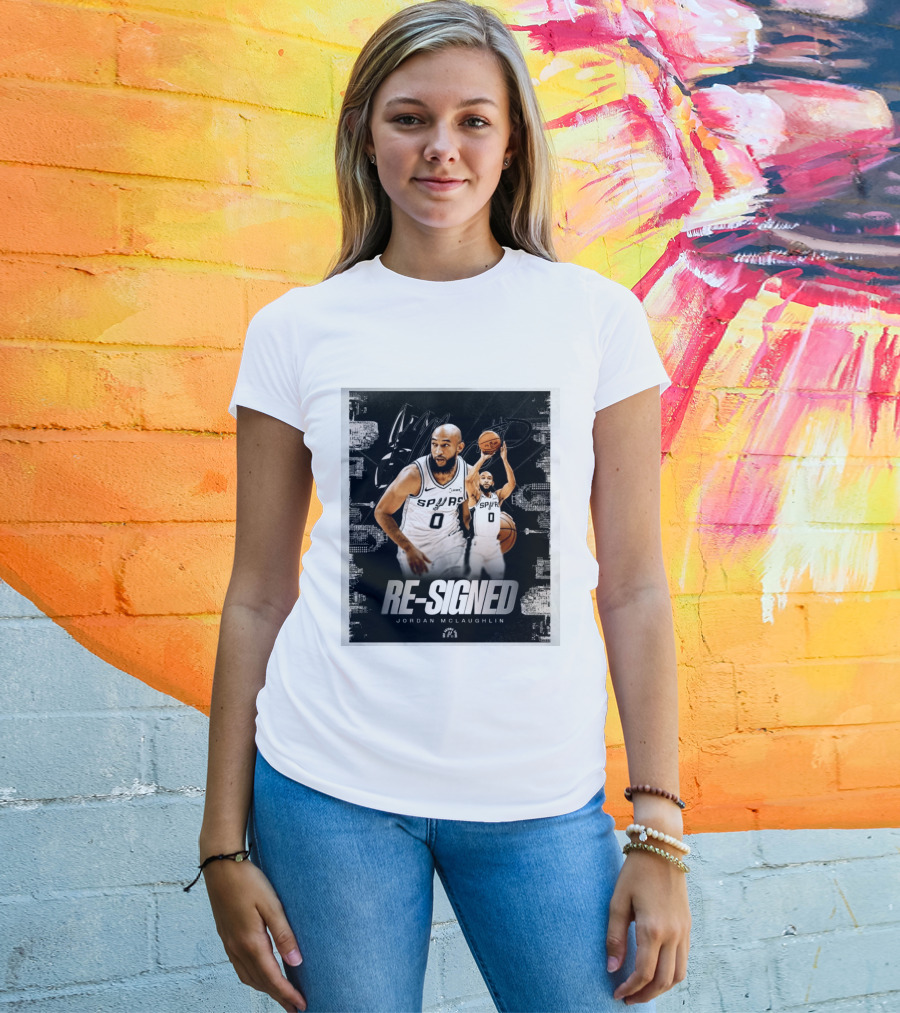 Re Signed Jordan McLaughlin Spurs Basketball San Antonio T-Shirt