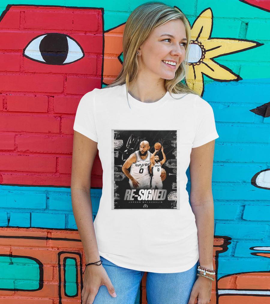 Re Signed Jordan McLaughlin Spurs Basketball San Antonio T-Shirt