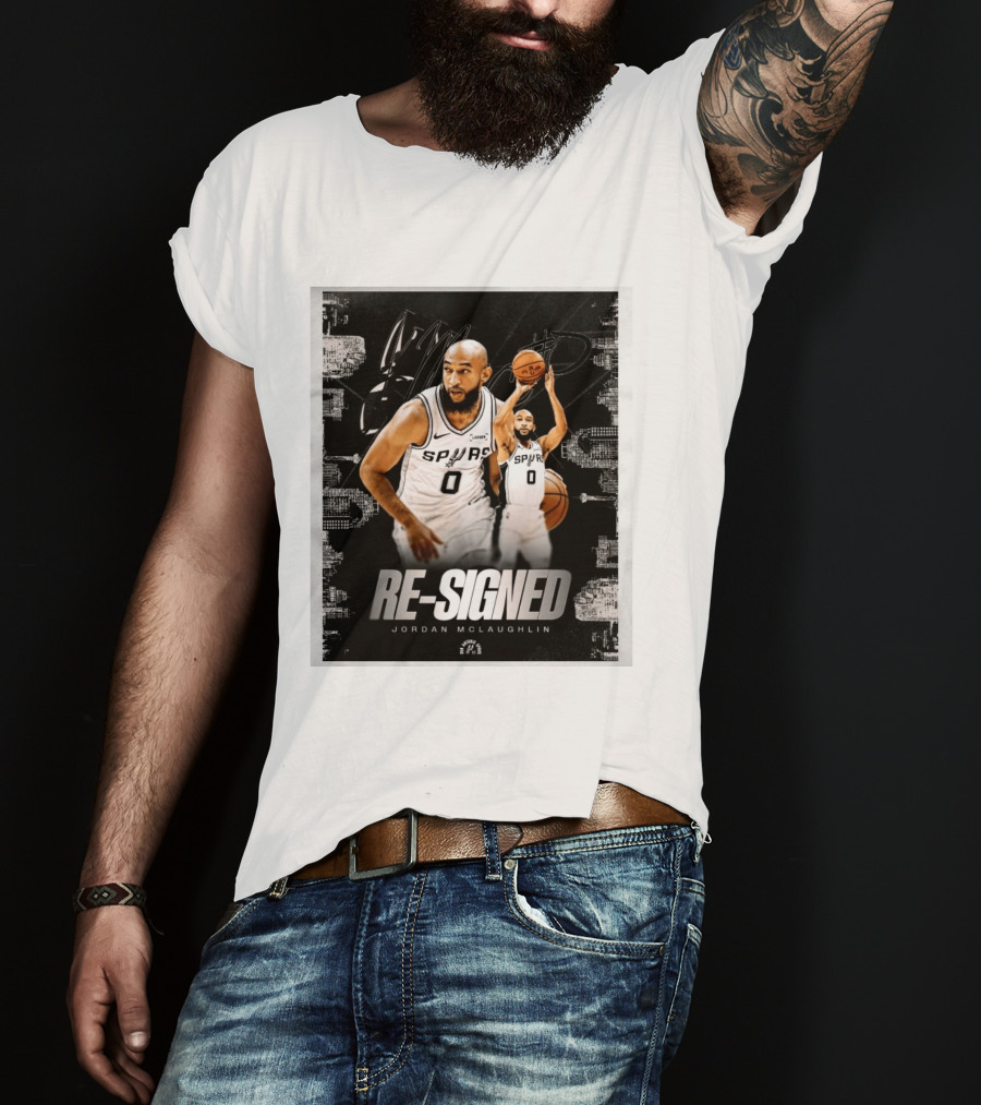 Re Signed Jordan McLaughlin Spurs Basketball San Antonio T-Shirt