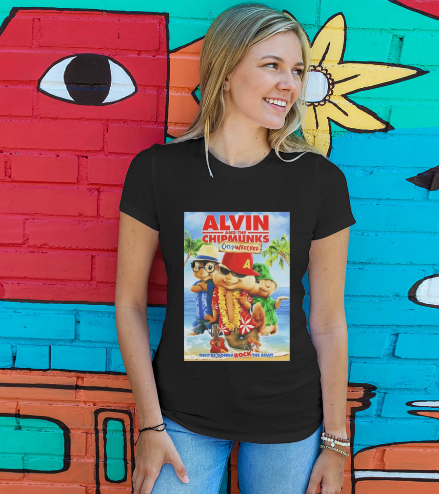 Alvin And The Chipmunks Chipwrecked They're Gonna Rock The Boat Beach Adventure T-Shirt
