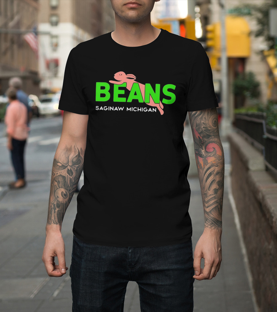 Beans Saginaw Michigan Pink Rabbit T-Shirt
