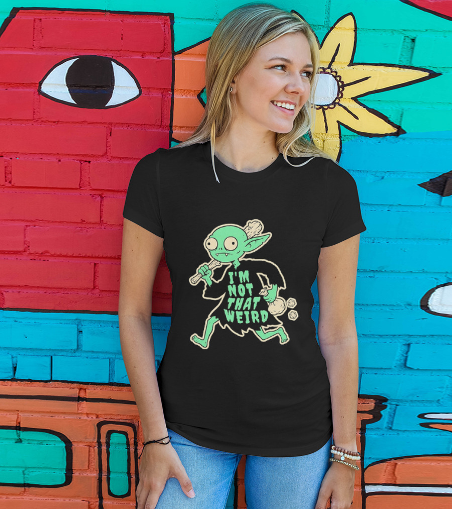 I'm Not That Weird Goblin With D20 Dice Fun Fantasy Role Playing Humor T-Shirt