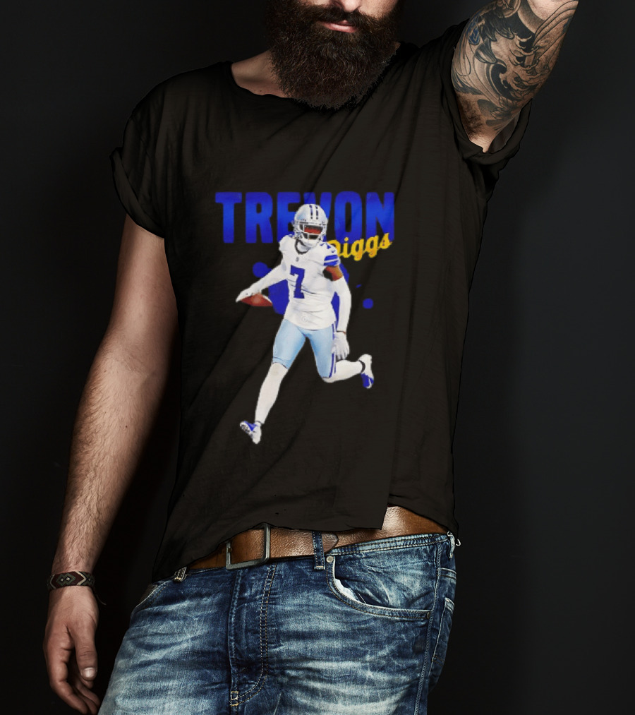 Trevon Diggs Dallas Cowboys Number 7 Running With Football T-Shirt