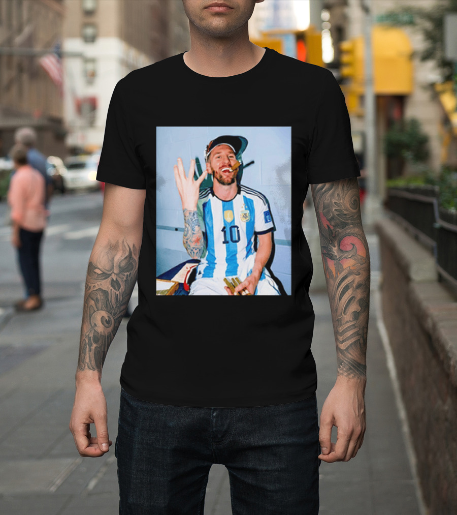 Lionel Messi Smoking Cigarette T-Shirt