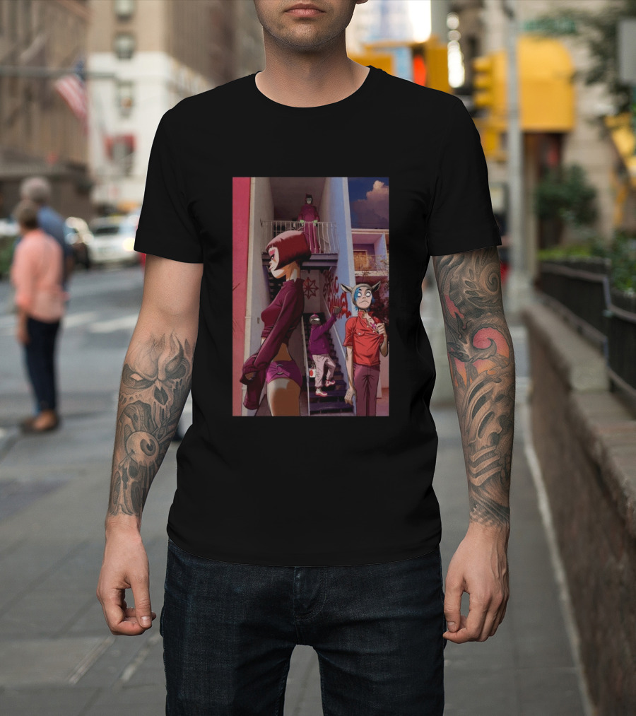 GORILLAZ The Stainz Staircase Characters T-Shirt