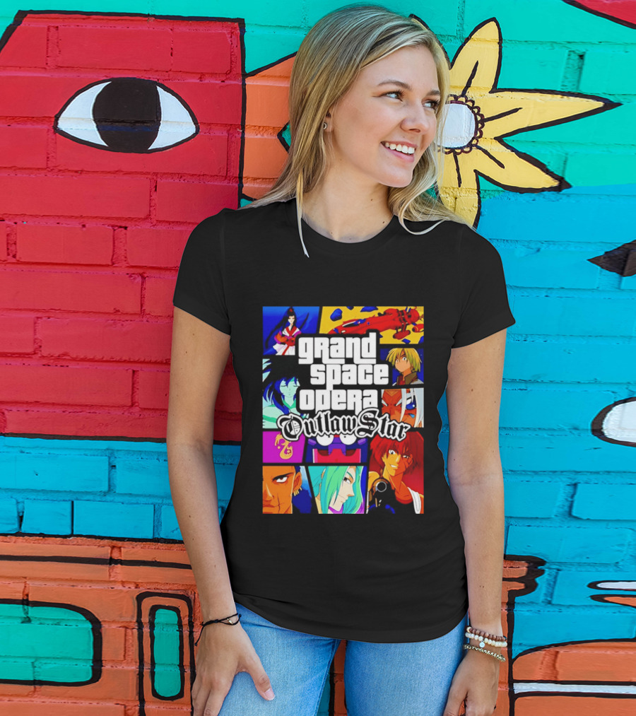 Grand Space Opera Outlaw Star Anime Characters Collage T-Shirt