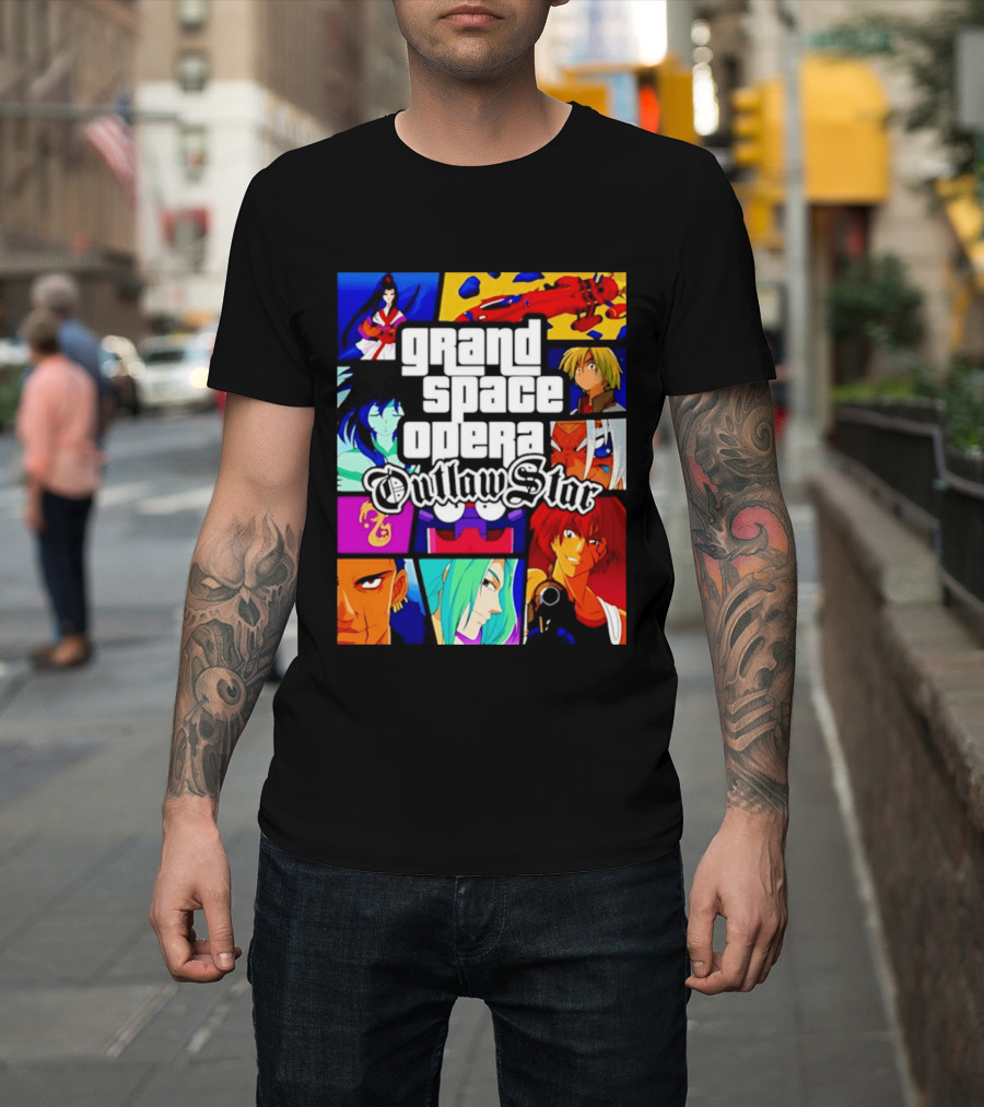 Grand Space Opera Outlaw Star Anime Characters Collage T-Shirt