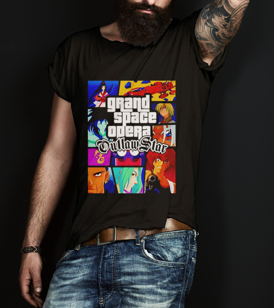 Grand Space Opera Outlaw Star Anime Characters Collage T-Shirt