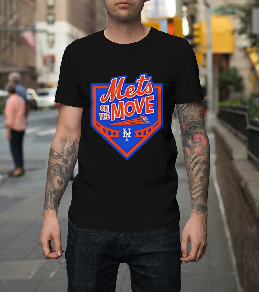 Mets On The Move New York NY Baseball Sneaker T-Shirt