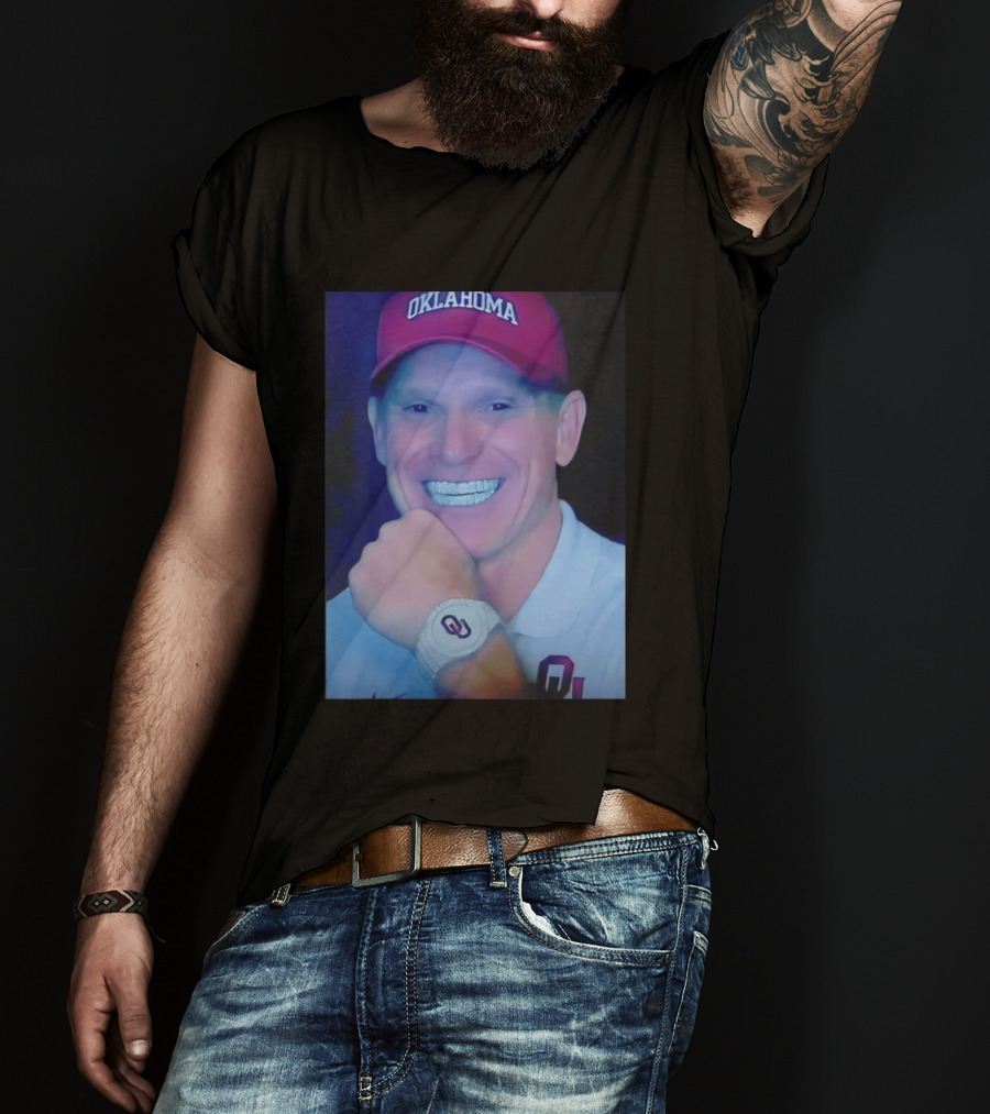 Oklahoma Sooners Brent Venables Smiling With Grill And OU T-Shirt