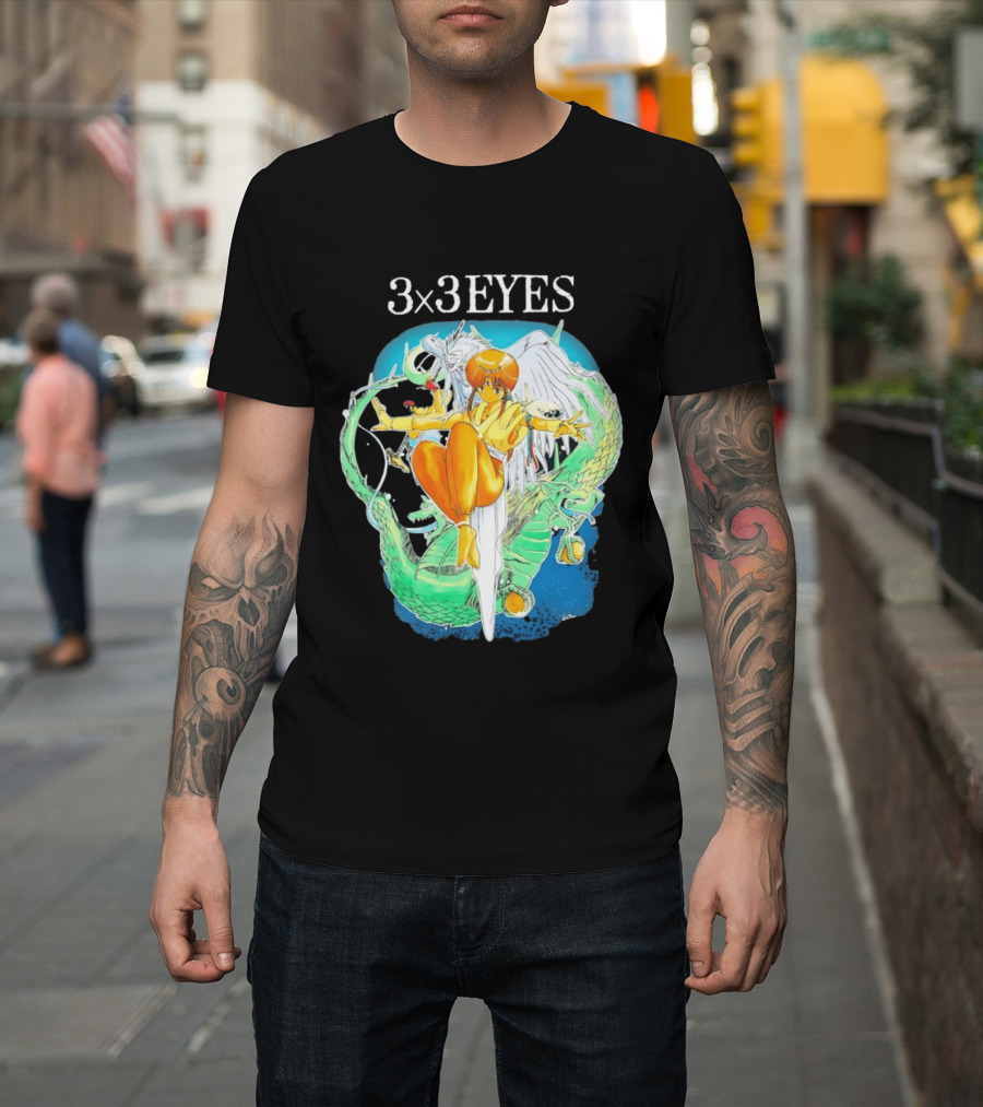 3×3 EYES Pai And Yakumo Winged Warrior Combat Scene T-Shirt