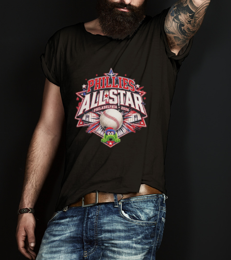 Phillies All Star Philadelphia 2026 Gritty Baseball Event Promo T-Shirt