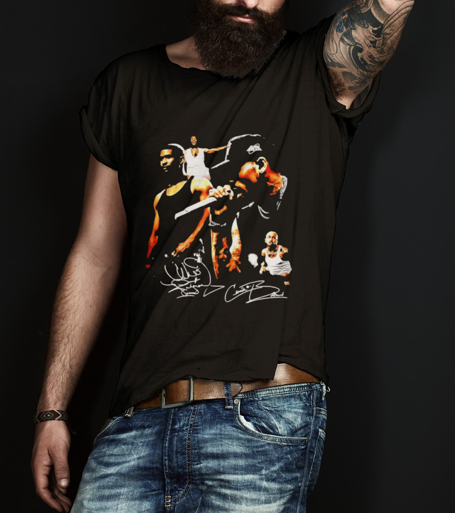 Usher Chris Brown Signature Collage T-Shirt