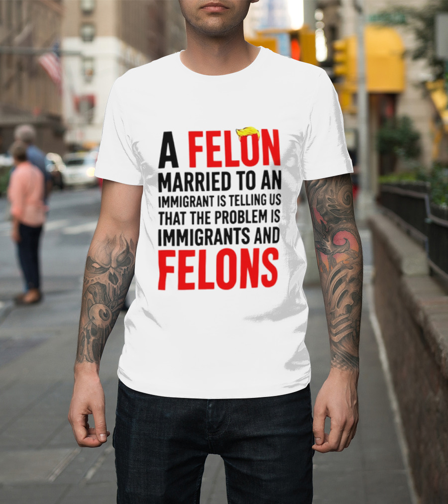 A Felon Married To An Immigrant Is Telling Us The Problem Is Immigrants And Felons T-Shirt
