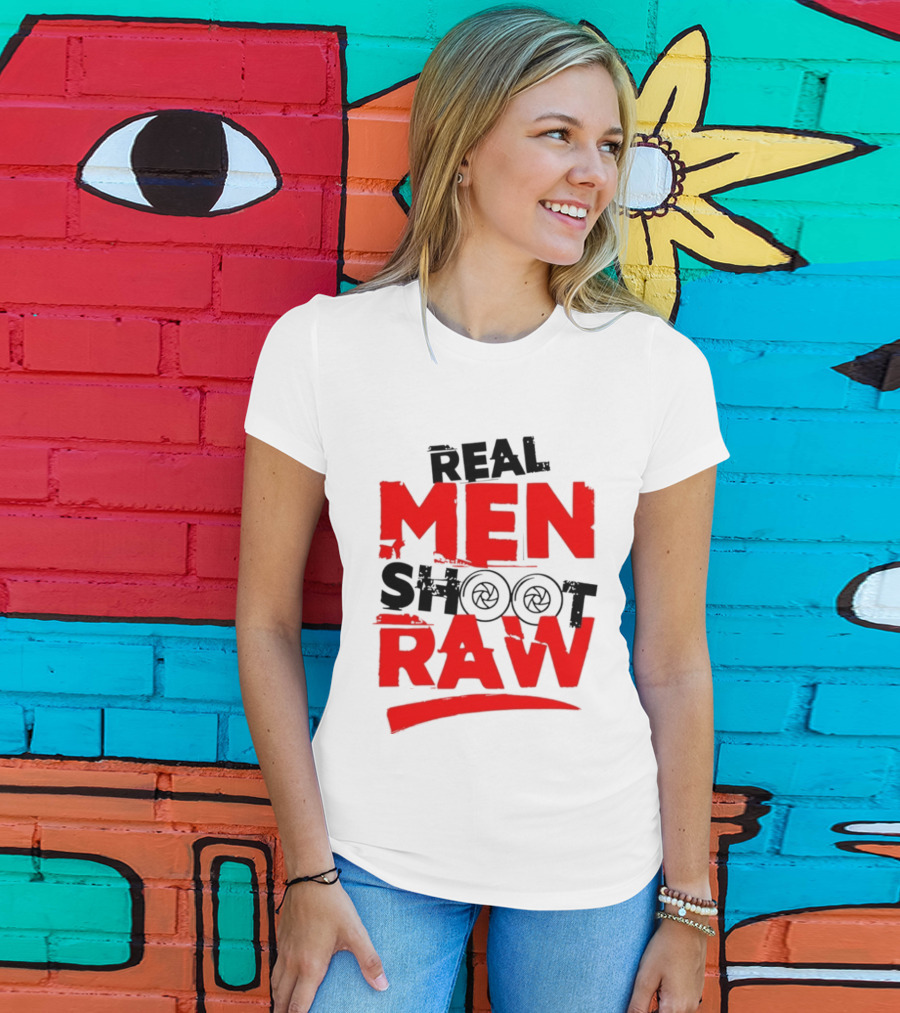 Real Men Shoot RAW Camera Shutter Aperture Photography T-Shirt