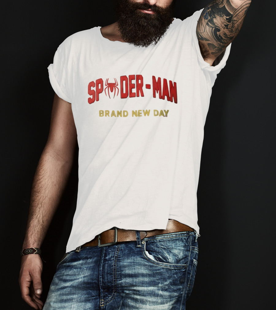 Spider Man Brand New Day Iconic Red Text With Spider T-Shirt