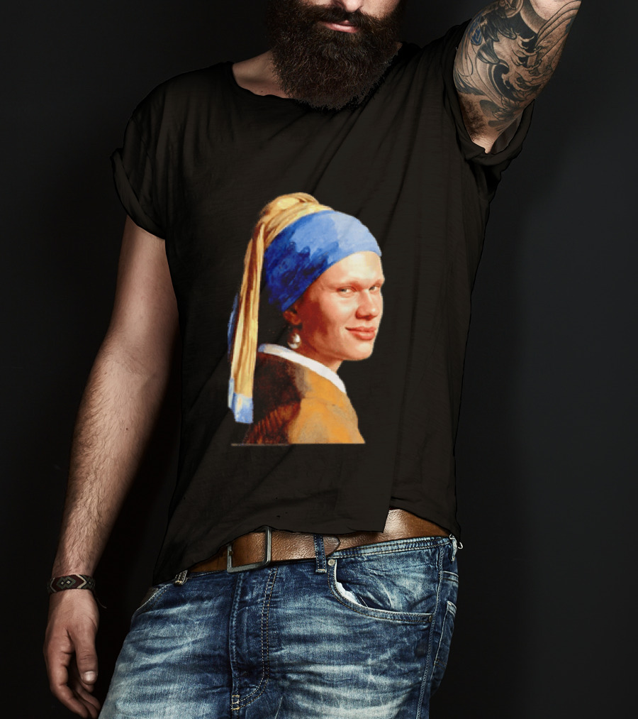 Erling Haaland Girl With A Pearl Earring Football T-Shirt