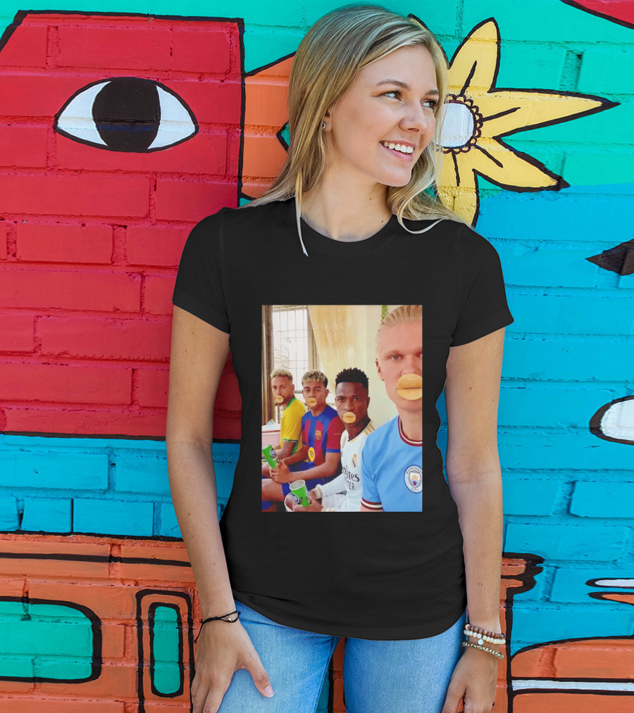 Neymar Vinicius Barcelona Real Madrid Manchester City Football Stars Chips T-Shirt