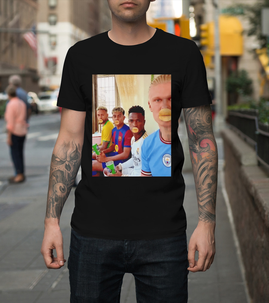 Neymar Vinicius Barcelona Real Madrid Manchester City Football Stars Chips T-Shirt