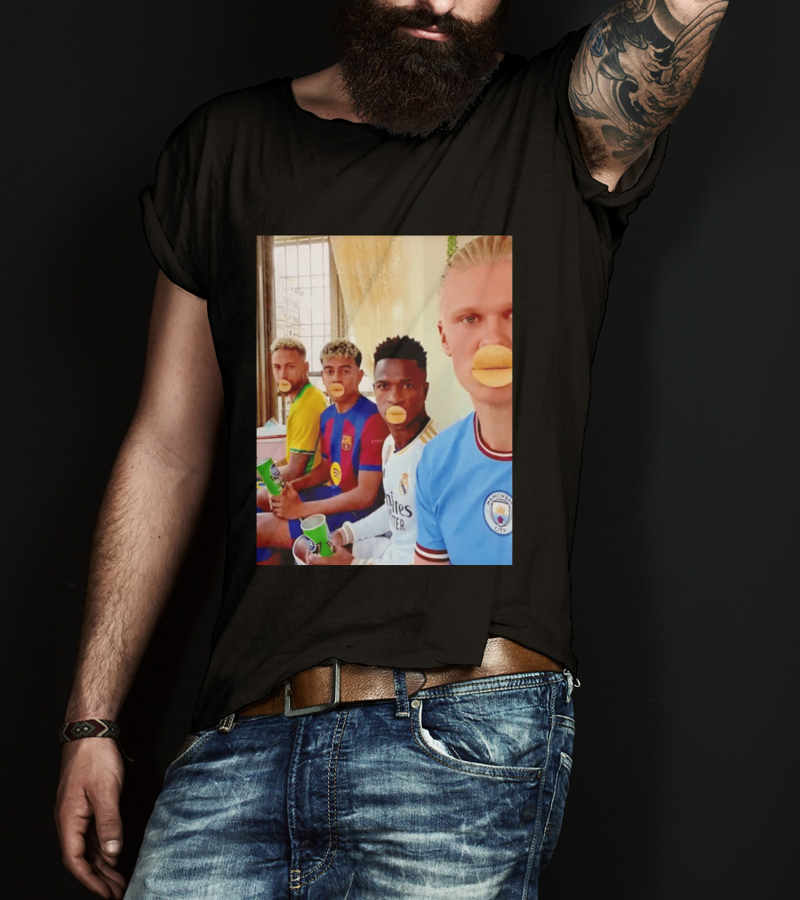 Neymar Vinicius Barcelona Real Madrid Manchester City Football Stars Chips T-Shirt