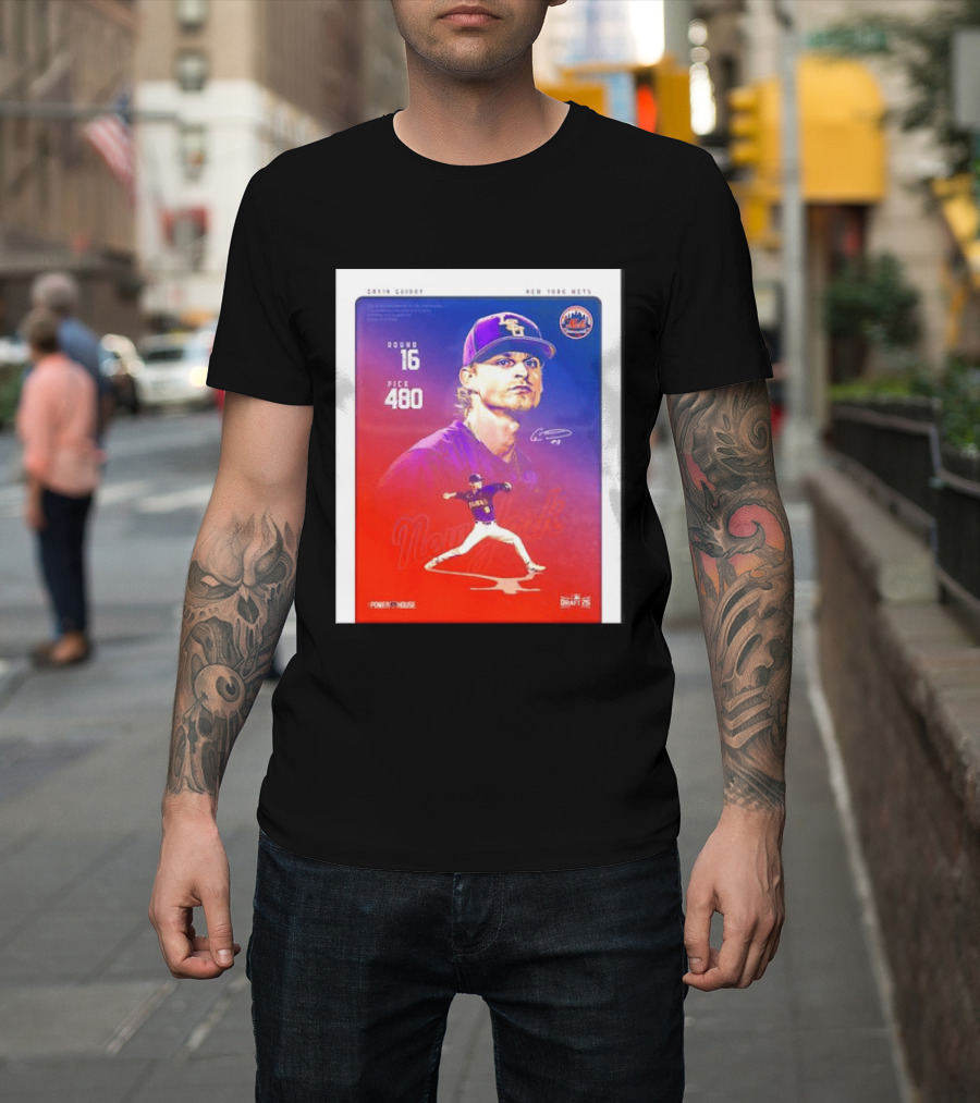 Gavin Guidry New York Mets Round 16 Pick 480 Draft 26 T-Shirt