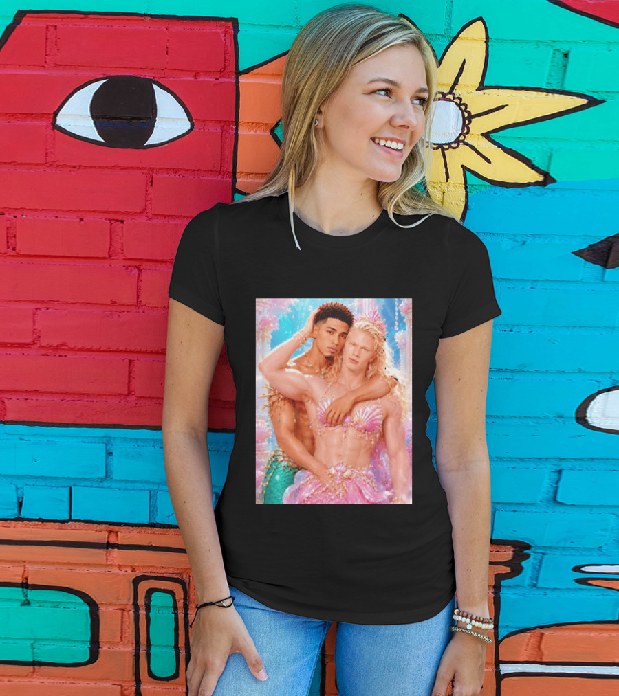 Mermaid Fantasy With Erling Haaland And Jude Bellingham T-Shirt