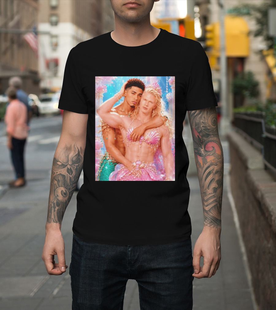 Mermaid Fantasy With Erling Haaland And Jude Bellingham T-Shirt
