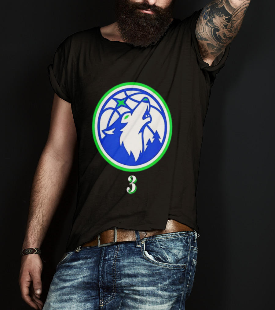 Jaden McDaniels Minnesota Timberwolves 3 Wolf Basketball T-Shirt