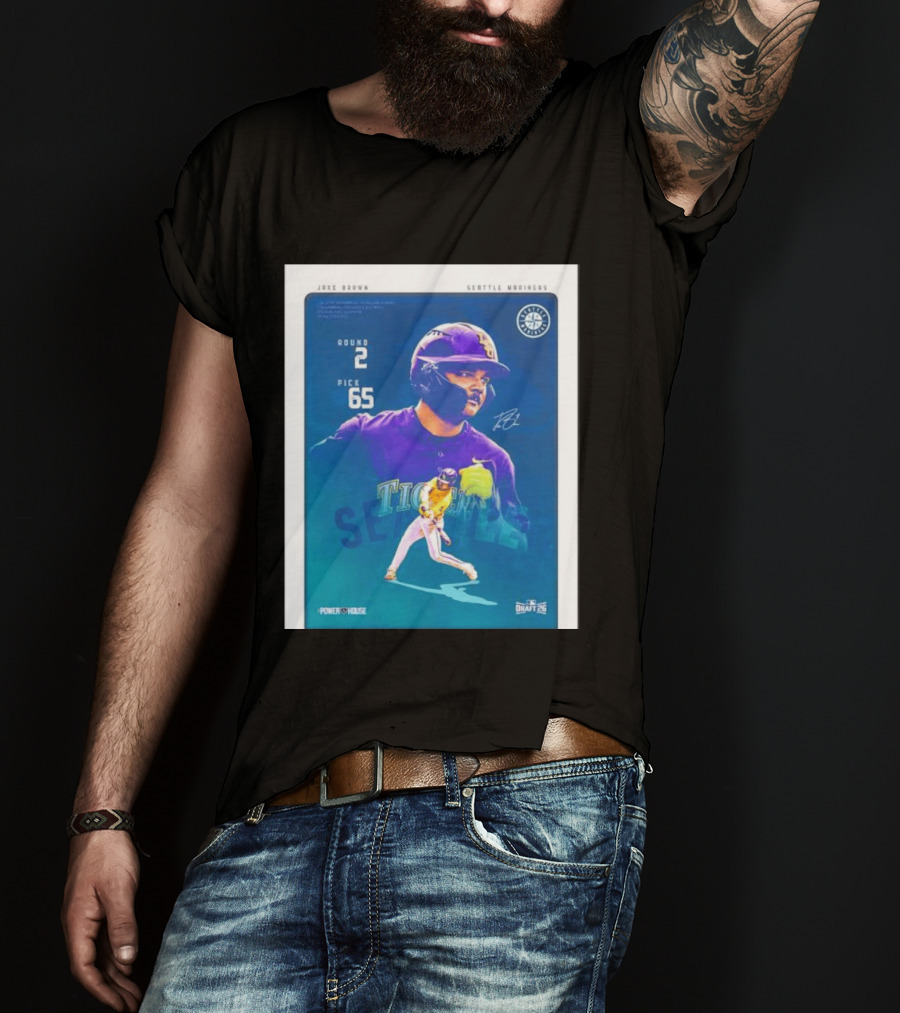 Jake Brown Seattle Mariners Round 2 Pick 65 Draft 26 Powerhouse T-Shirt
