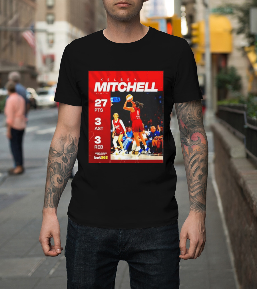 Kelsey Mitchell 27 Points Stat Leader 3 Assists 3 Rebounds At Las Vegas T-Shirt