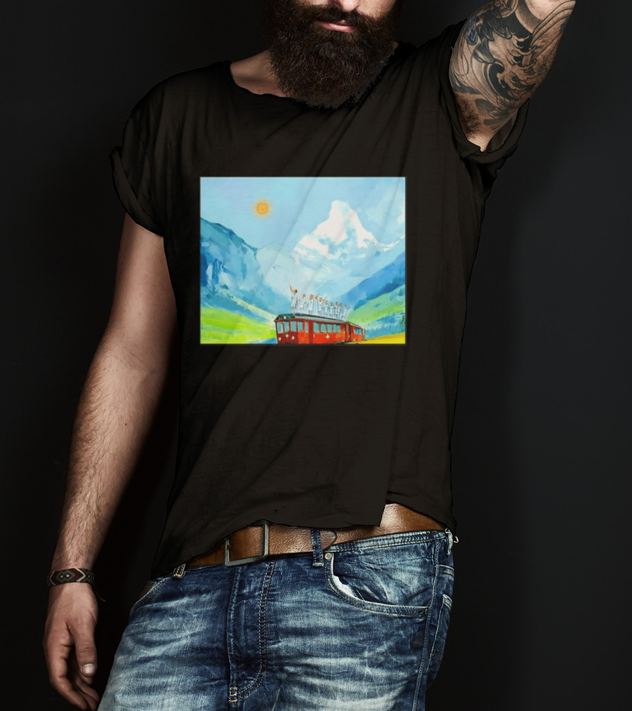 Lionel Messi Argentina Football Team Celebration On Swiss Alps Train T-Shirt
