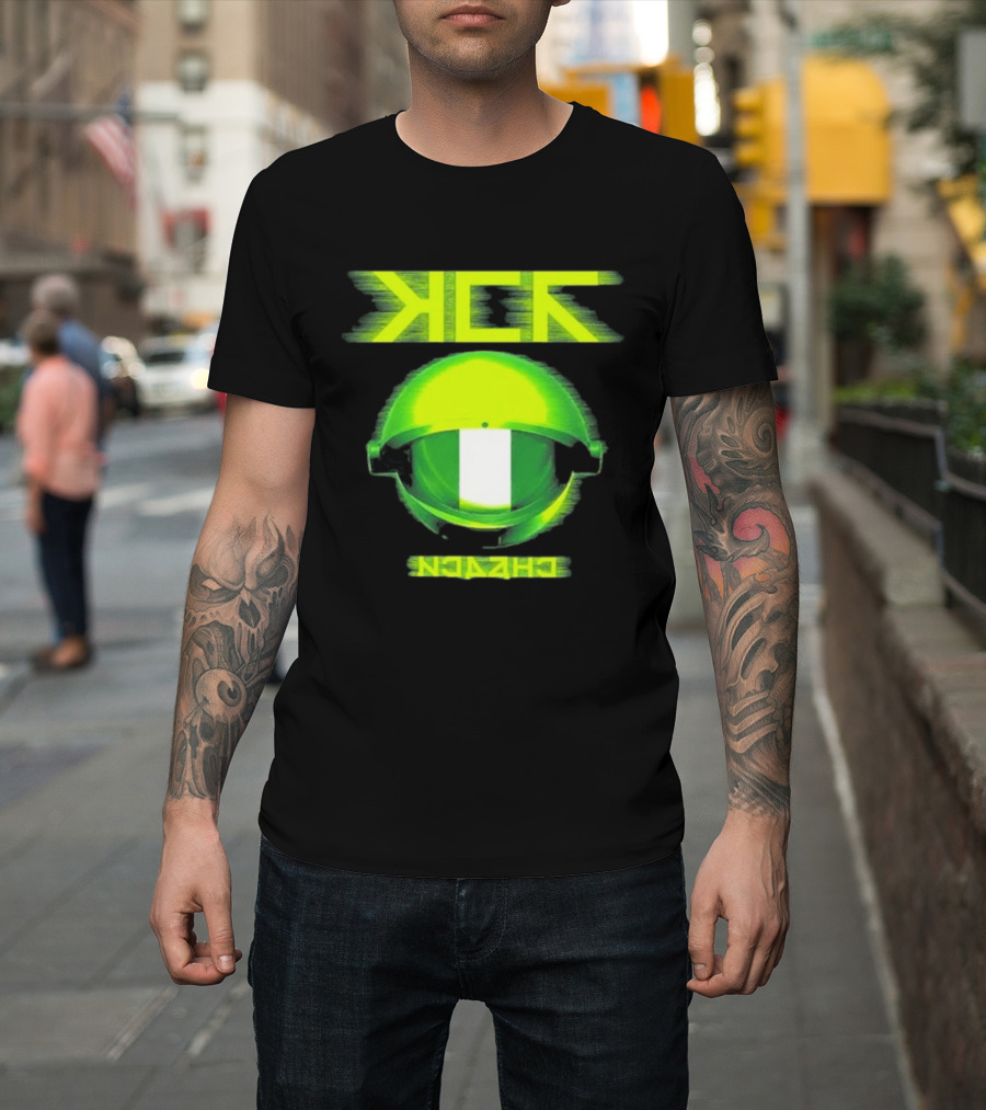 My Chemical Romance MCR Neon Green Glitch Helmet Italy Florence Visarno Arena 15 July 2026 T-Shirt