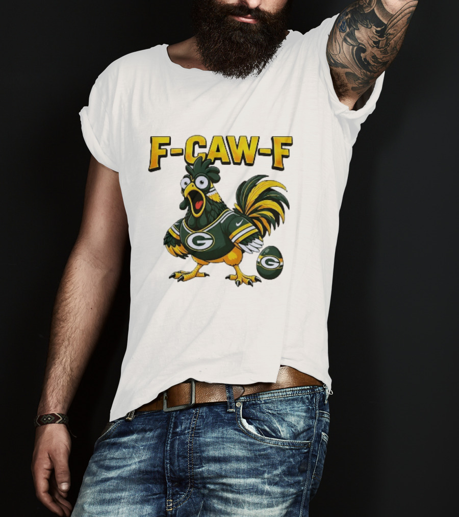 F CAW F Green Bay Packers Rooster Football Fan T-Shirt