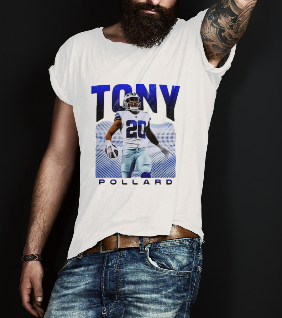 Tony Pollard Dallas Cowboys Number 20 Football Player T-Shirt