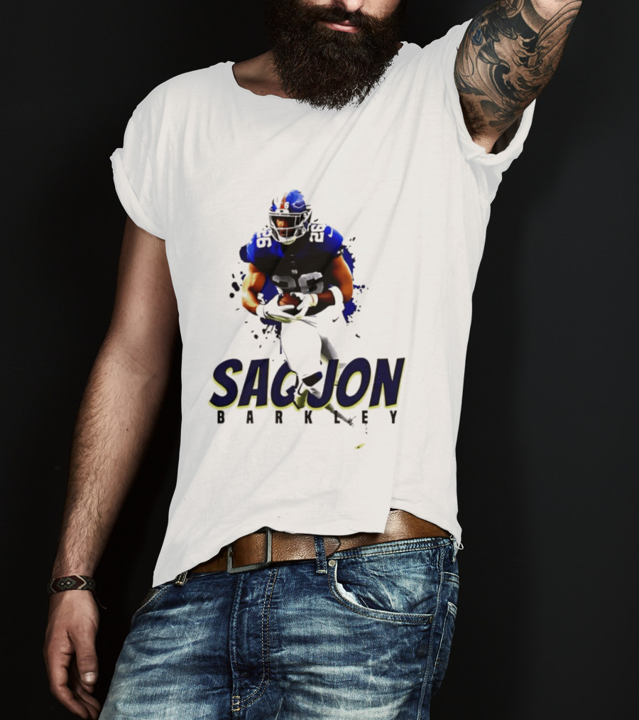 Saquon Barkley 26 New York Giants Running Back Sports T-Shirt