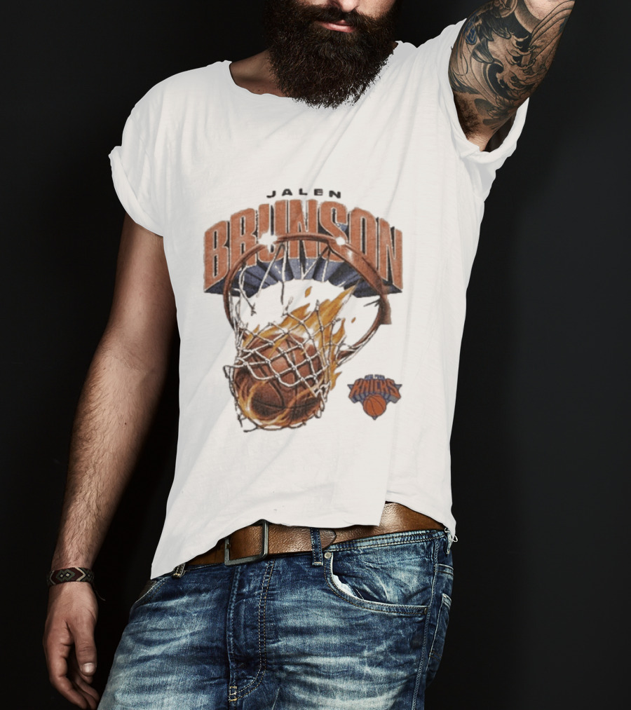 Jalen Brunson New York Knicks Basketball On Fire T-Shirt