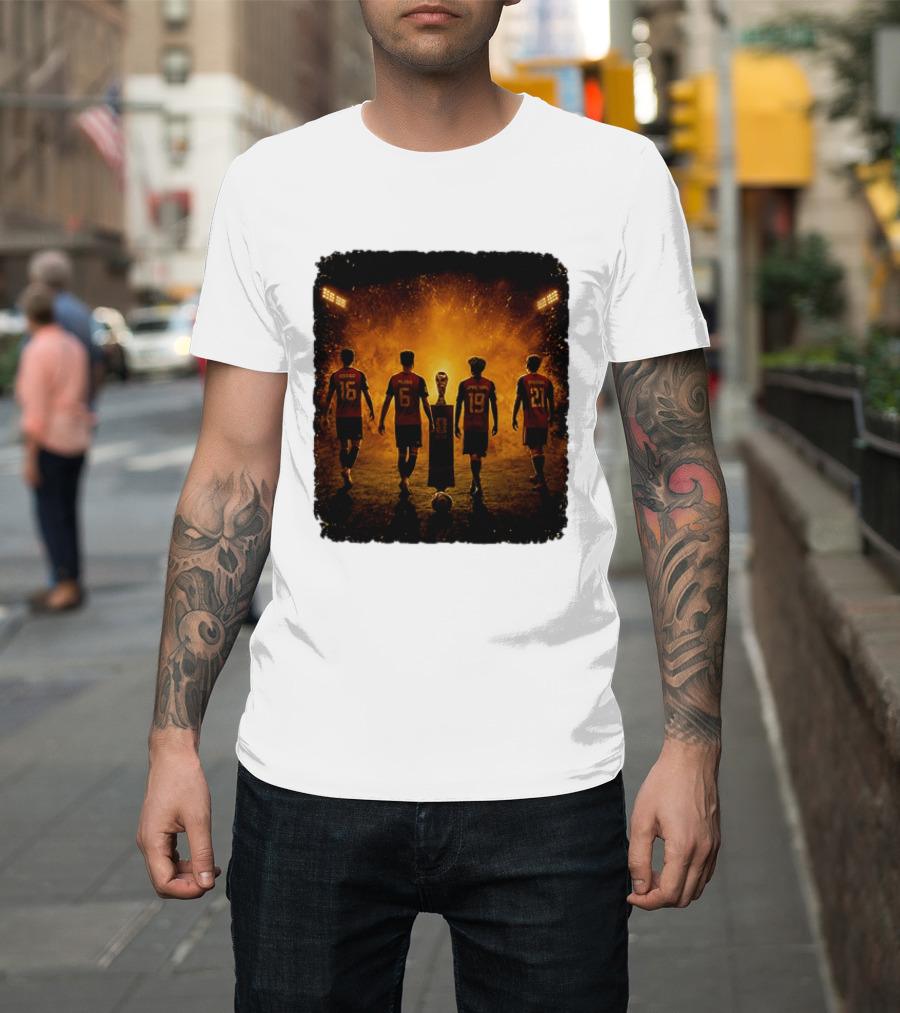 Spain National Football Team Rodrigo Merino Lamine Yamal Oyarzabal Trophy 2026 T-Shirt
