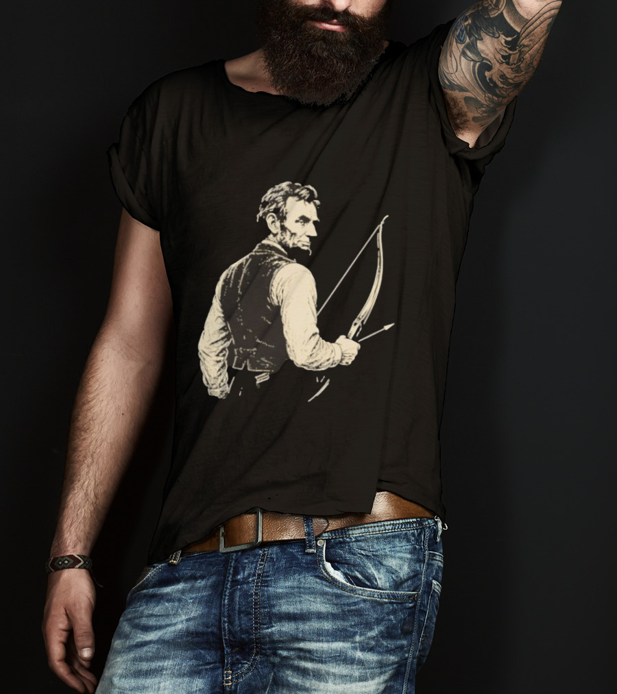 Abraham Lincoln Archery Bow And Arrow Hunting T-Shirt