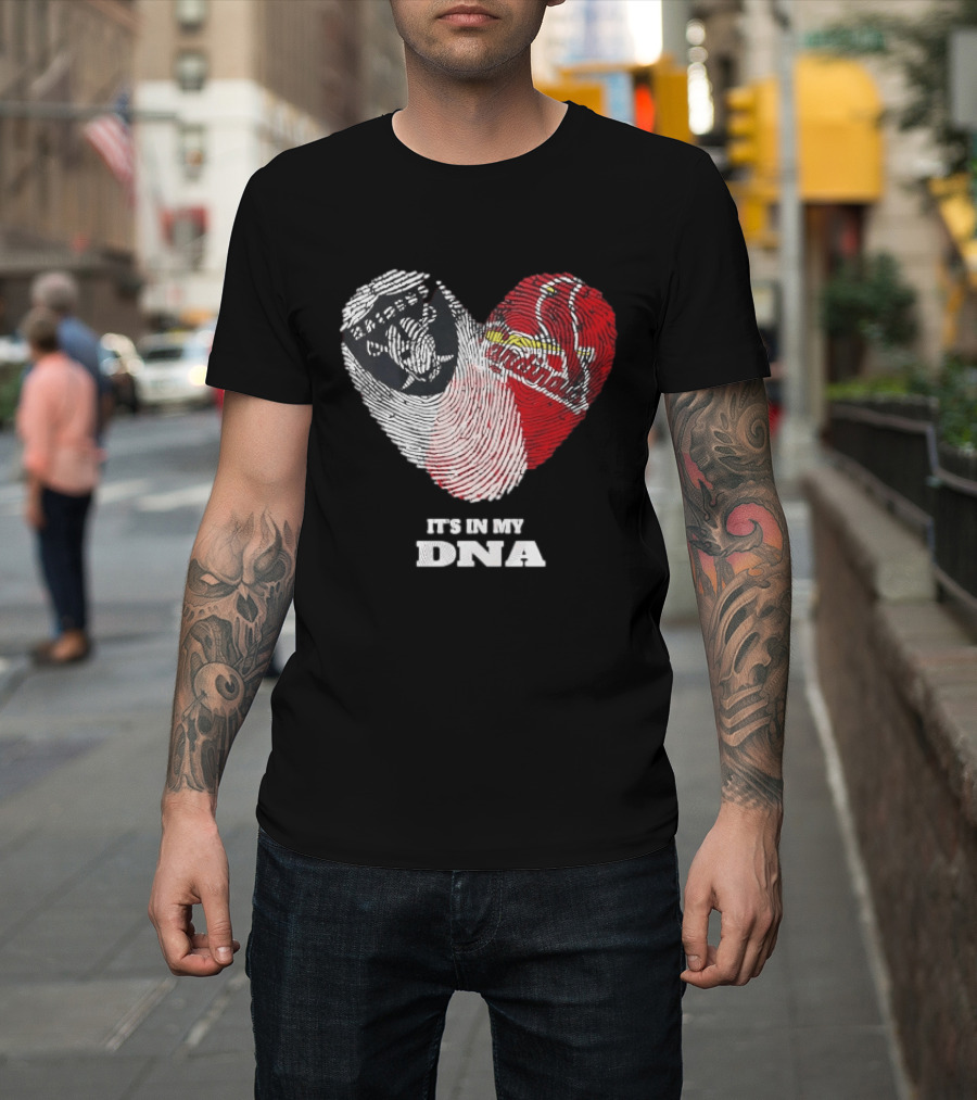 Las Vegas Raiders Washington Commanders It's In My DNA Fingerprint Heart T-Shirt