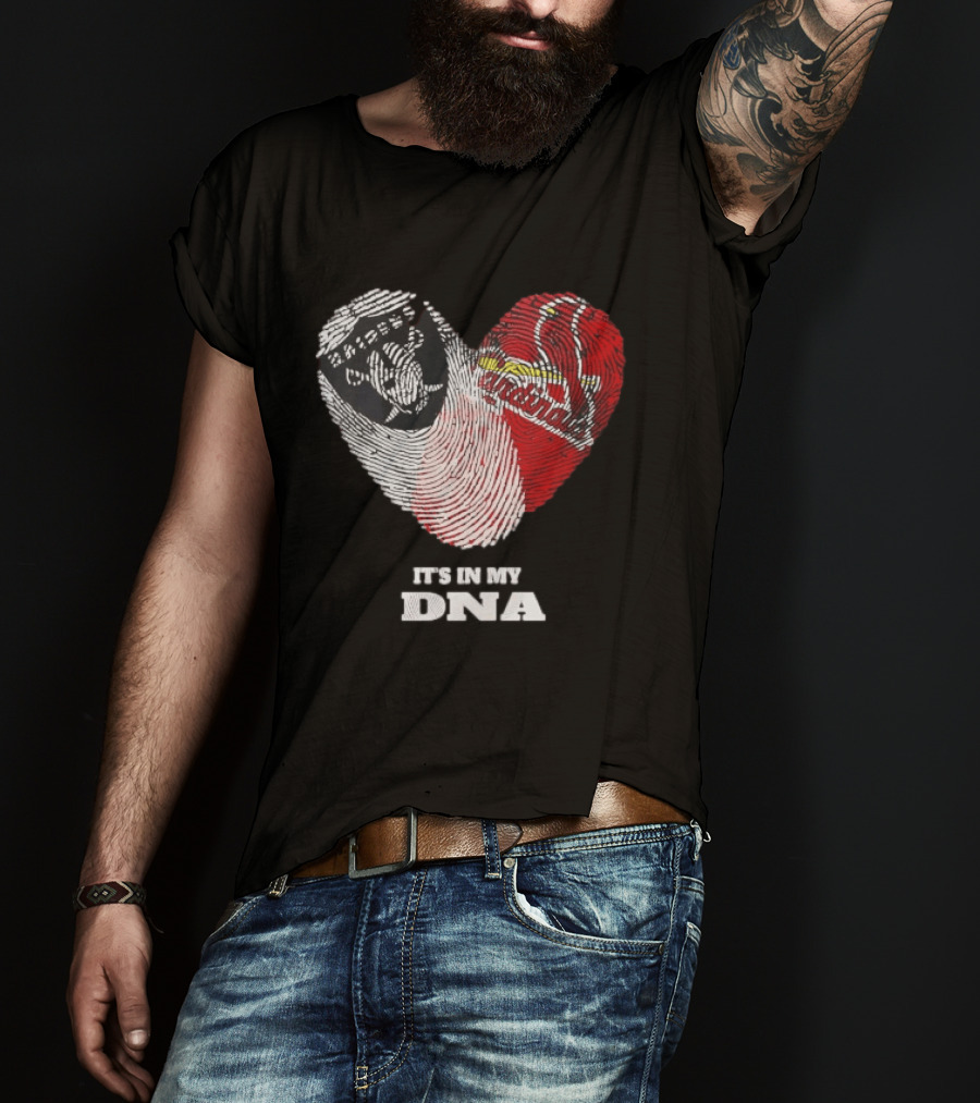 Las Vegas Raiders Washington Commanders It's In My DNA Fingerprint Heart T-Shirt