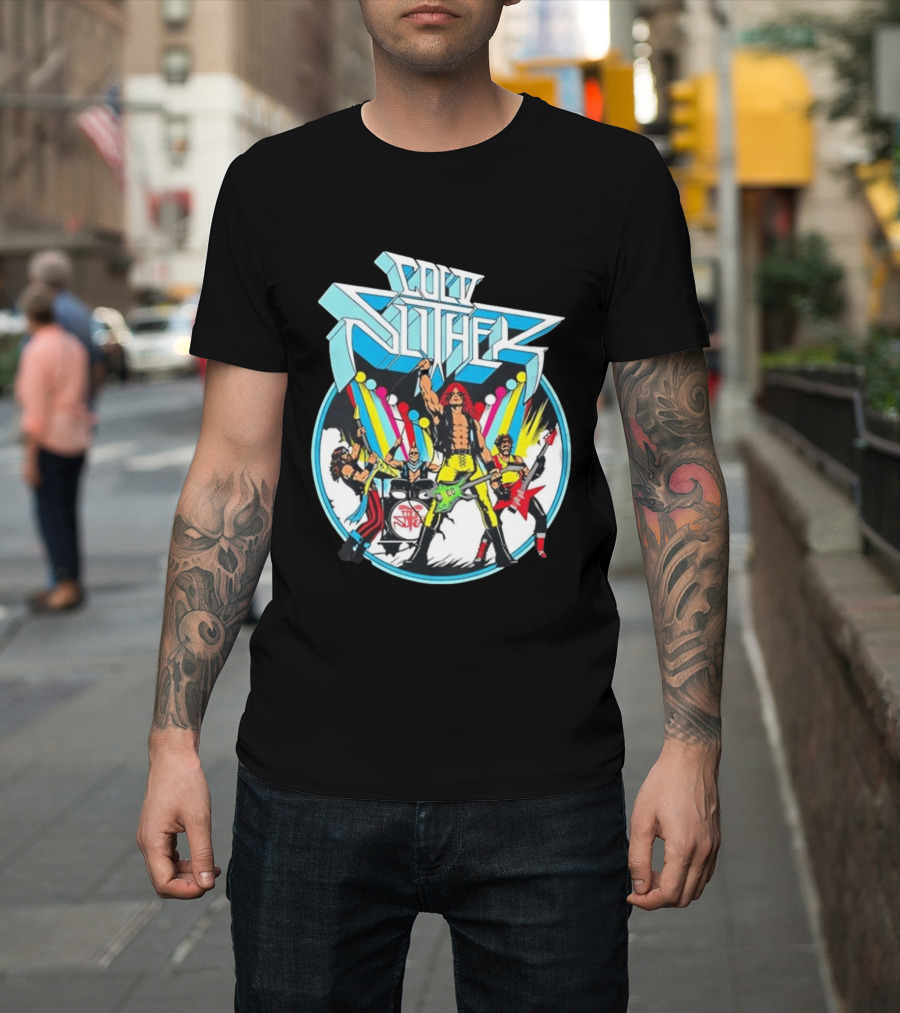 Cold Slither Band Members Rocking Live Performance Retro Vibes T-Shirt