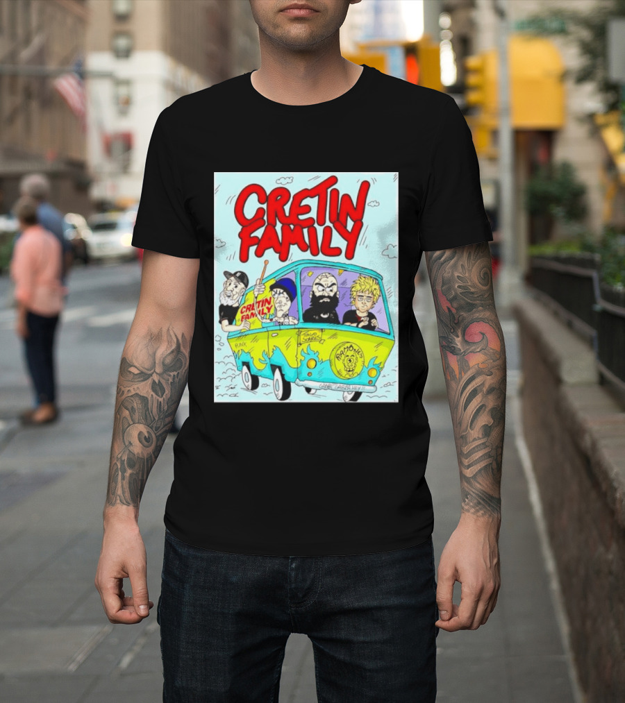 Cretin Family Punk Ramones Gabba Gabba Hey Van Cartoon T-Shirt