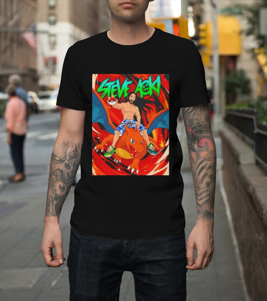 Steve Aoki Pokémon Charizard Adventure T-Shirt