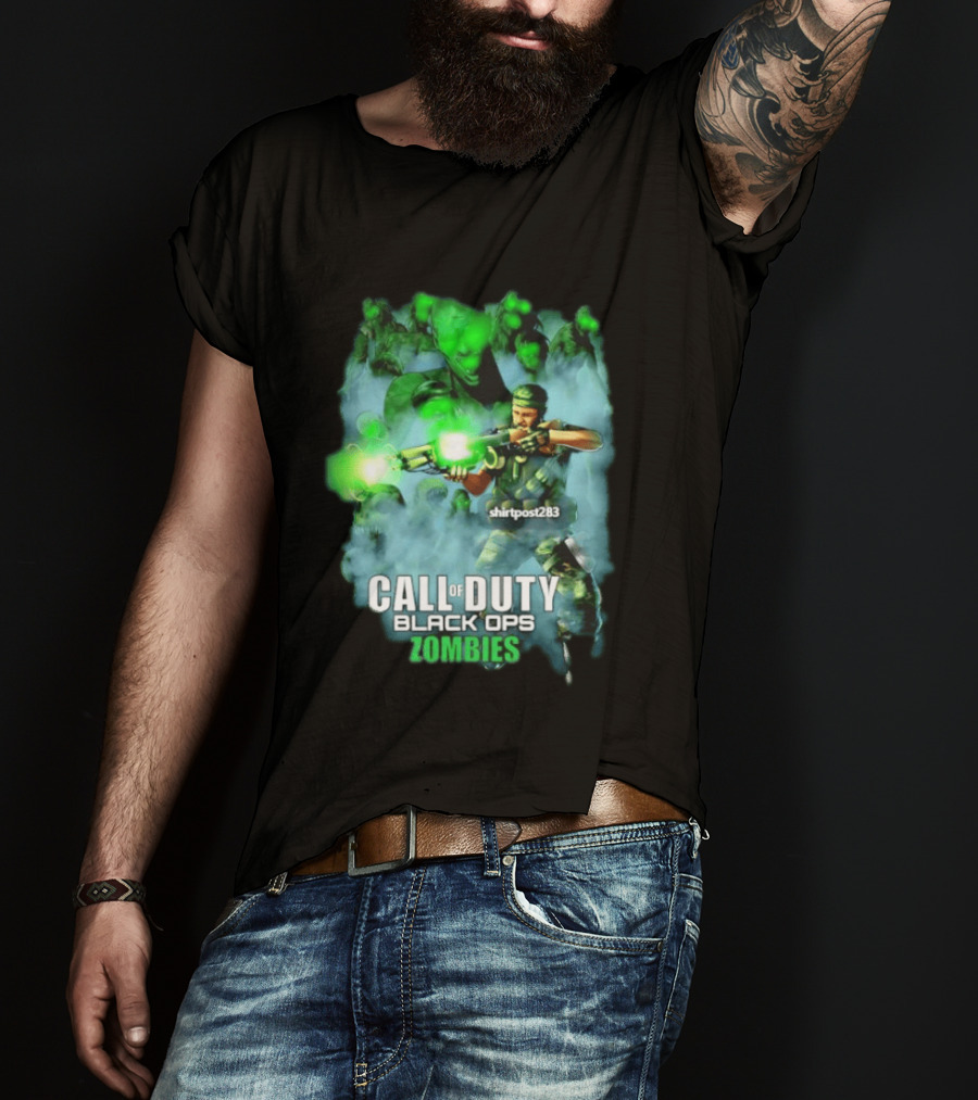 Call Of Duty Black Ops Zombies Tank Dempsey Battle Scene T-Shirt
