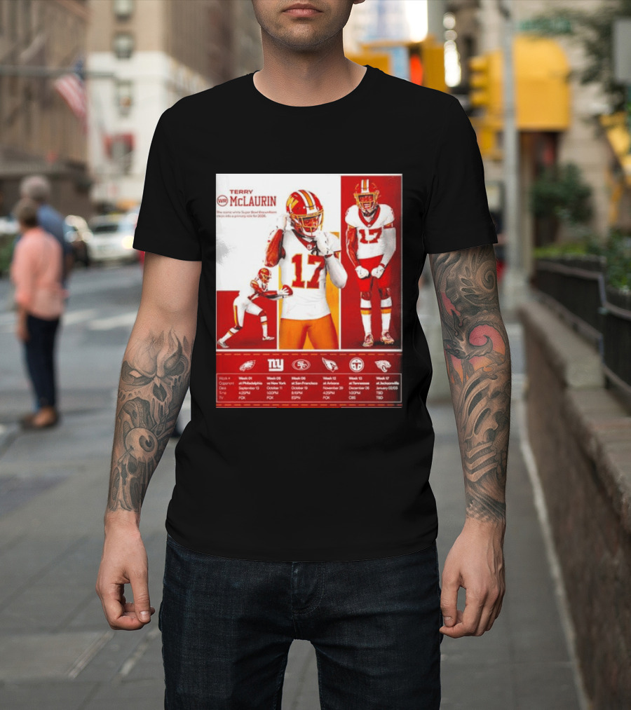 Terry McLaurin Washington Commanders 2026 Schedule NFL Football 17 Jersey Fan Gear T-Shirt