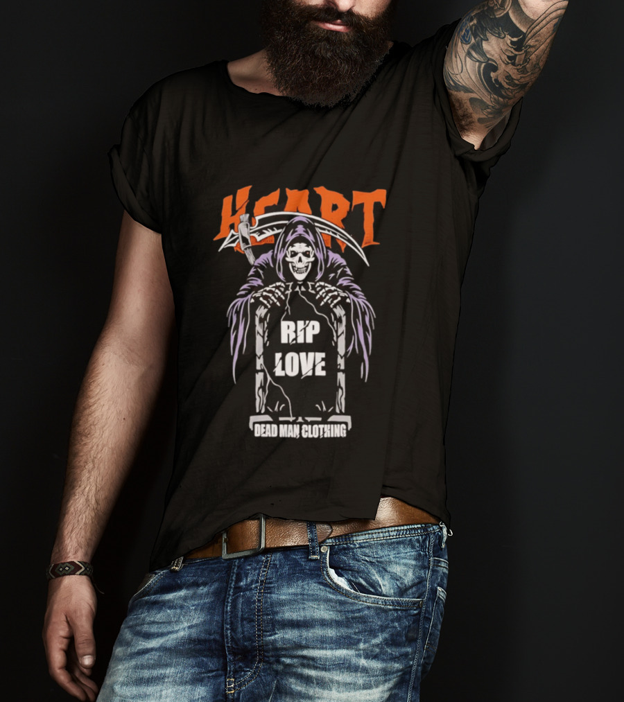 Heart Rip Love Grim Reaper Dead Man Clothing T-Shirt