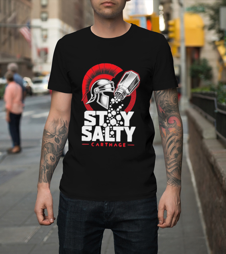 Stay Salty Carthage Roman Republic Rome Punic Wars Greek Helmet Salt Shaker T-Shirt